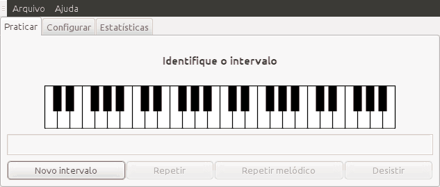 Tela do programa ao se praticar intervalos usando a interface de botões.